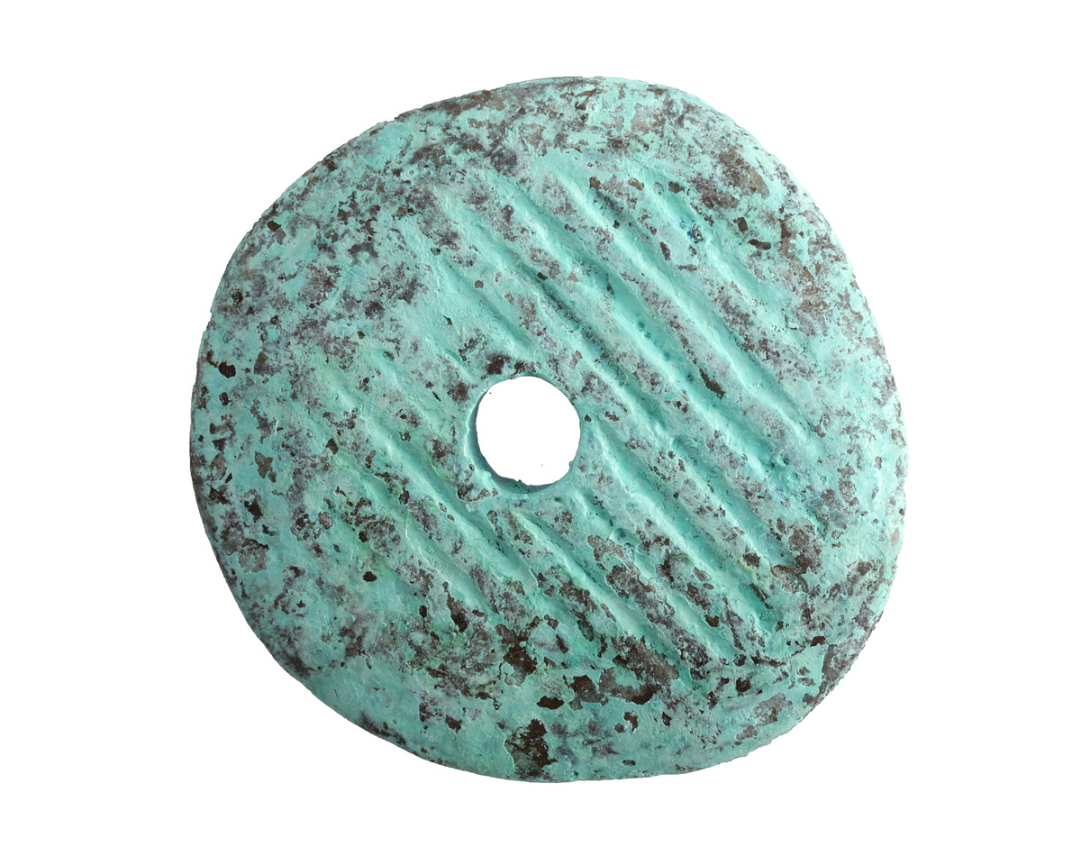 Mykonos Metalized Ceramic Copper Patina Large Textured Washer 43-45mm