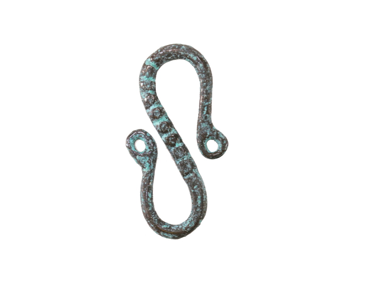 Mykonos Copper (plated) Patina Pebbles S-Hook 24x12.5mm