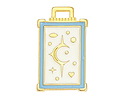 24K Gold (plated) Ivory & Sky Blue Enamel Tarot Card Focal 18x29mm