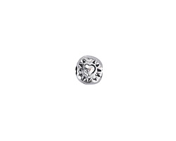 Mykonos Antique Silver (plated) Folksy Heart Bead 7mm