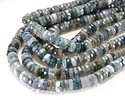 Moss Agate Microfaceted Heishi 2x6mm