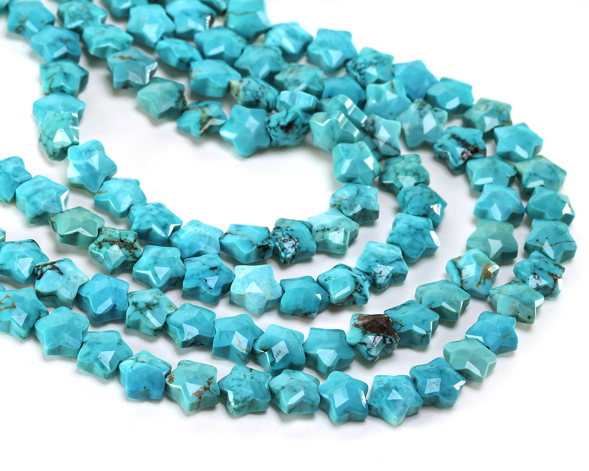 Turquoise Magnesite Microfaceted Star 8mm