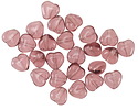 Czech Glass Amethyst Small Heart 6mm