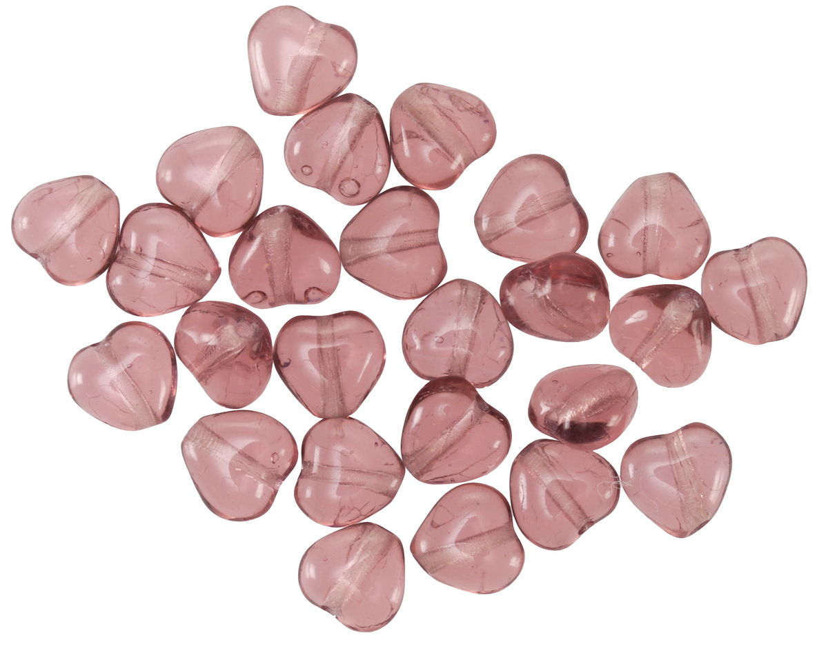 Czech Glass Amethyst Small Heart 6mm