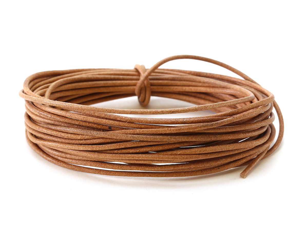 Natural Round Greek Leather Cord 1.5mm, 16 feet