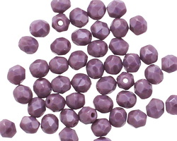 Czech Glass Opaque Purple Fire Polished Round 4mm