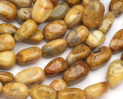 Crazy Lace Agate (yellow) Tumbled Nugget 19-21x10-14mm