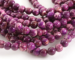 Plum Impression Jasper Round 6-7mm