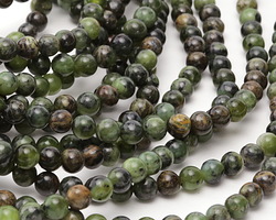 Dendritic Green Jade Round 6mm