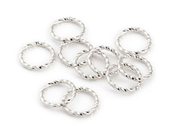 Silver (plated) Twisted Jump Ring 10mm