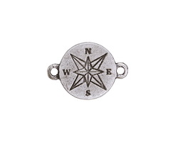 Mykonos Antique Silver (plated) Compass Link 21x15mm