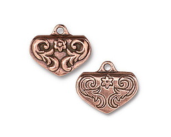 TierraCast Antique Copper (plated) Scrollwork Crimp End 23x19mm