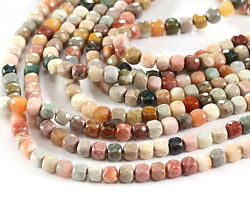 Alashan Mongolian Agate Faceted Cube 4mm