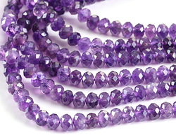 Amethyst (A) Microfaceted Rondelle 4x6mm
