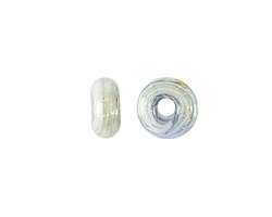 Unicorne Beads Glass White Mirage Donut 4-6x9-11mm
