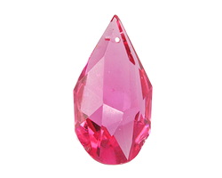 Czech Antique Crystal Strawberry Faceted Drop Focal 17x30mm