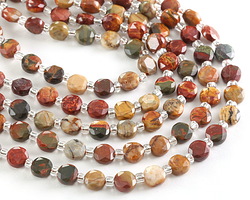 Red Creek Jasper Microfaceted Star Coin 6mm