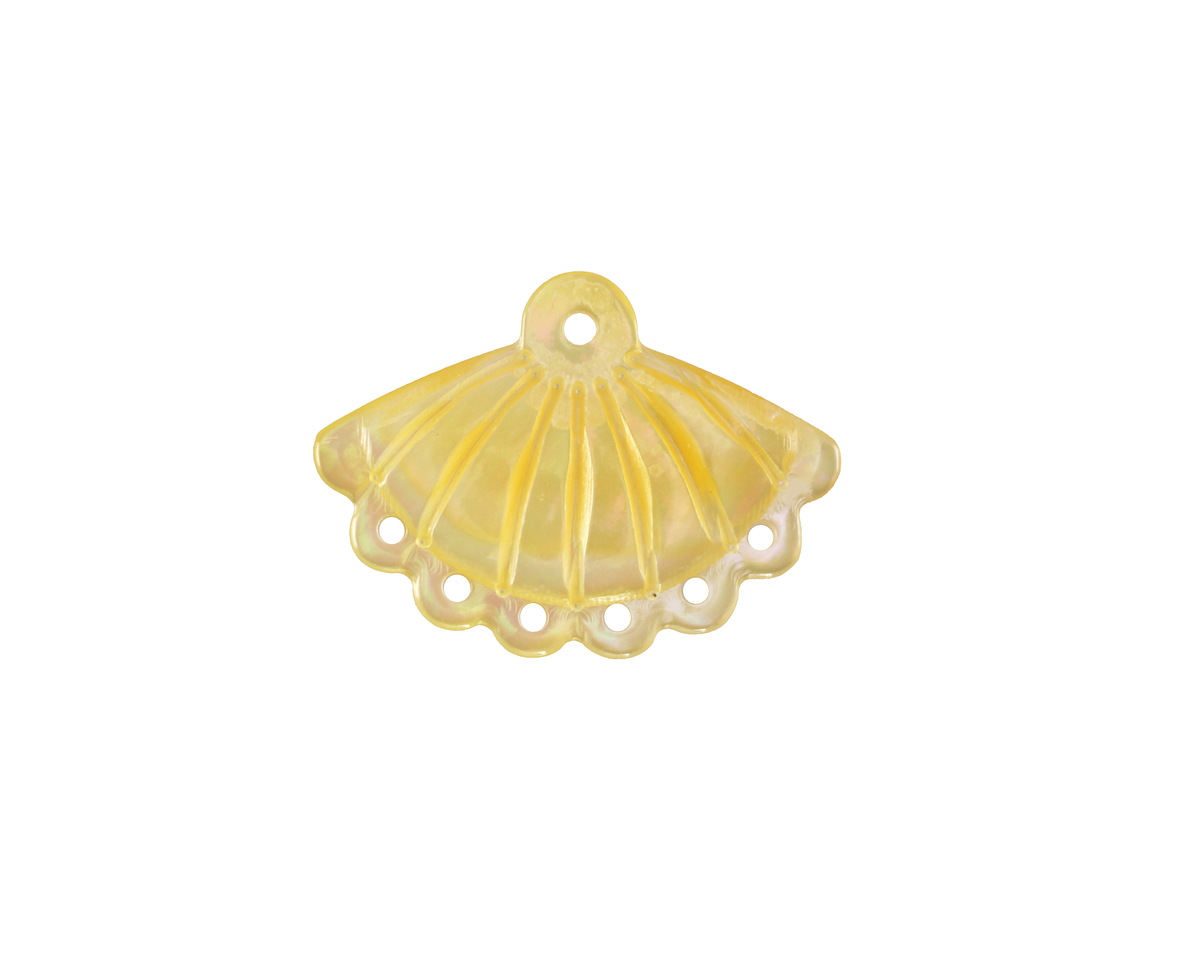 Gold Lip Shell Fan Chandelier Focal Link 20x15mm