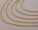 Waterproof 18K Gold PVD Plated Stainless Steel Figaro Chain, 1.25x1.64mm links, 5' Package