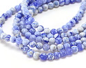 Periwinkle & White Agate Round 6mm
