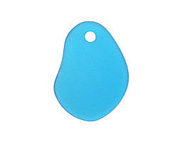Pacific Blue Beach-Style Glass Potato Chip Drop 19-20x25-26mm