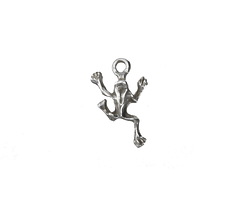 Mykonos Antique Silver (plated) Tiny Frog Charm 11x18mm