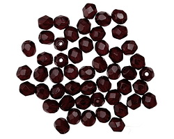 Czech Glass Garnet Fire Polished Round 4mm