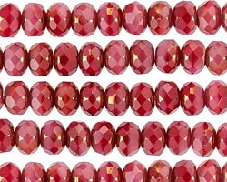 Czech Glass Bronzed Rose Garden Fire Polished Rondelle 5x7mm