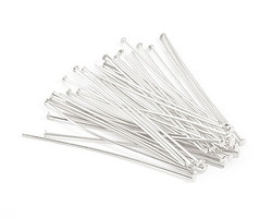 Silver (plated) Headpin 2", 20 gauge