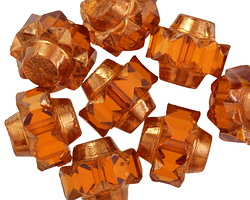 Czech Glass Pumpkin w/ Bronze Crown Bead 13x15mm