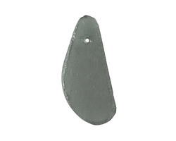Gray Java Recycled Glass Free Form Drop Focal 26-36x11-17mm