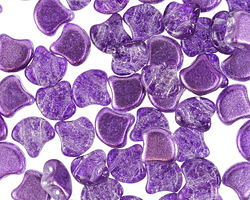 Matubo Czech Glass ColorTrends: Slushy Purple Grape 2-Hole Ginkgo Leaf 7.5mm