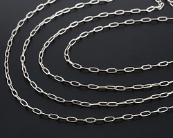 Antique Silver (plated) Elongated Small Paperclip Chain, 5' Package