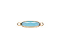 Capri Crystal Elongated Oval Link in Gold Finish Bezel 22x6mm