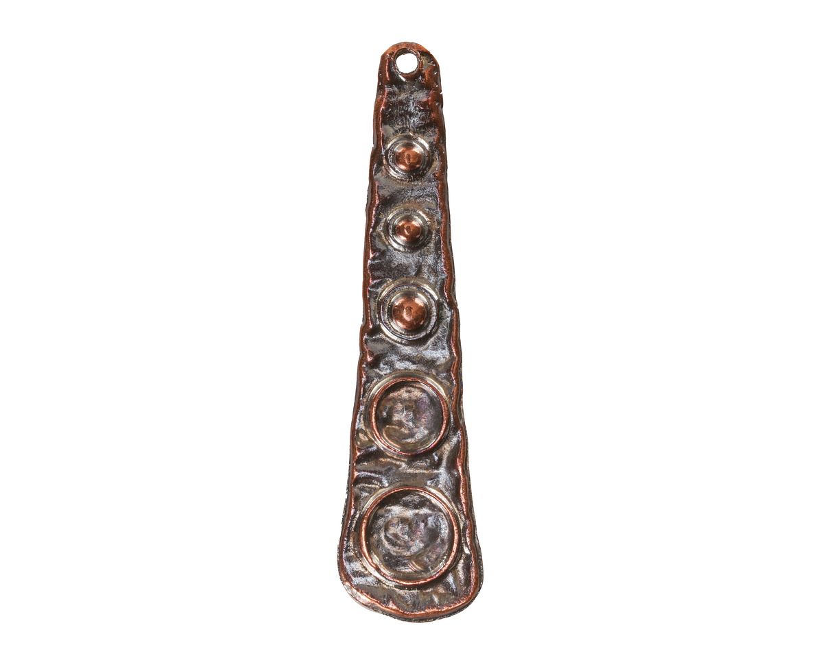 Mykonos Antique Copper (plated) Long Graduated Circle Drop Focal 8x53mm