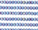 Czech Glass Sky Blue AB w/ Purple Wash Fire Polished Rondelle 3x5mm