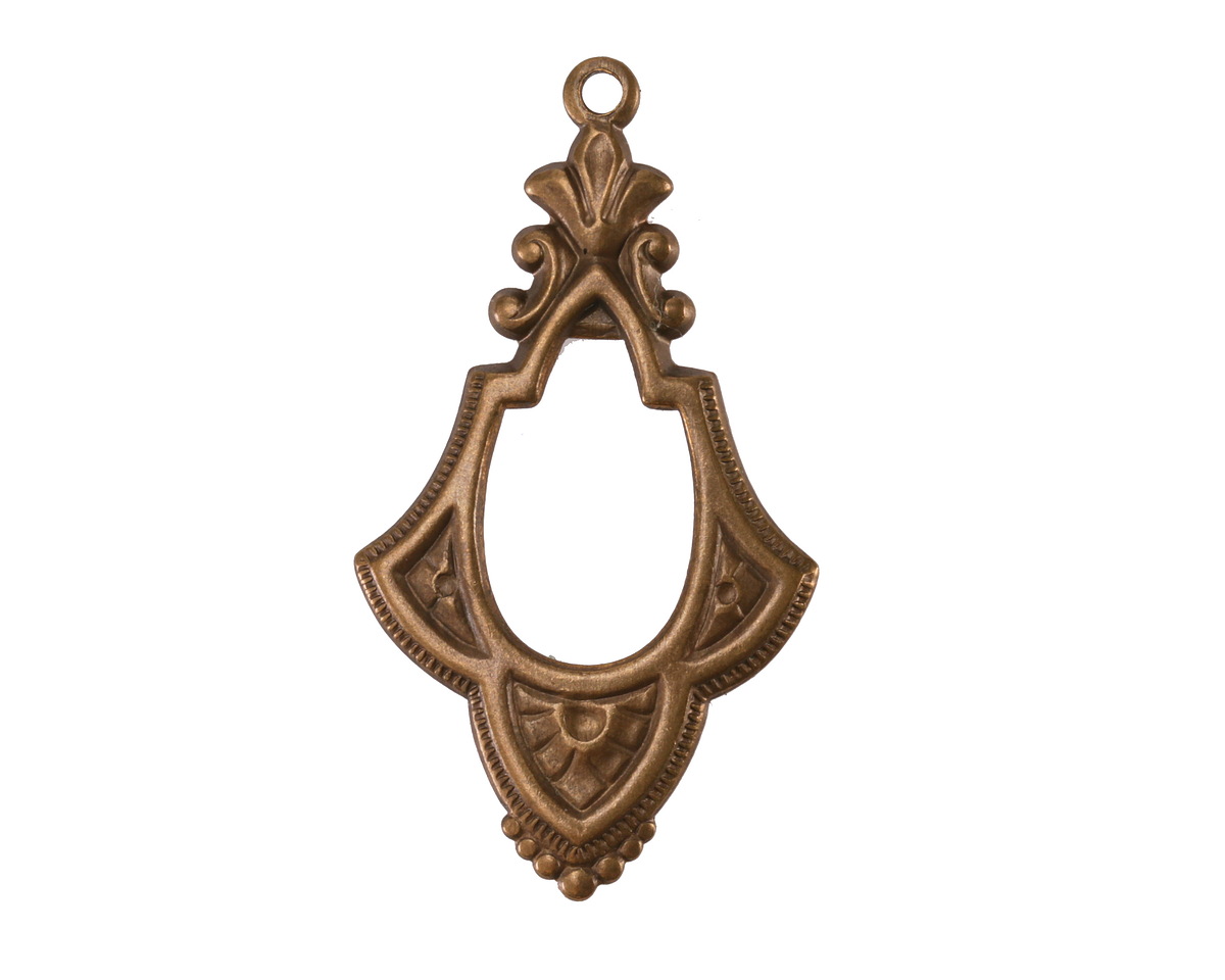 Vintaj Natural Brass Fanned Frame 37x21.5mm