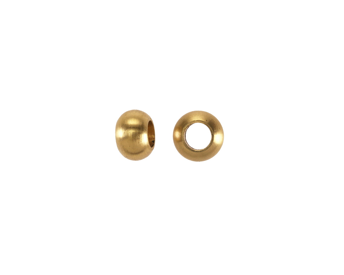 Mykonos Solid Brass Large Hole Rondelle 4x7mm
