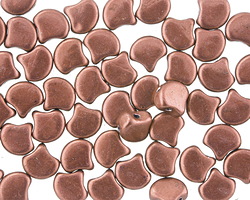 Matubo Czech Glass ColorTrends: Sueded Gold Ash Rose 2-Hole Ginkgo Leaf 7.5mm