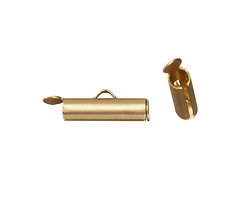 Satin Hamilton Gold (Plated) Slide Tube End Cap 16x4mm