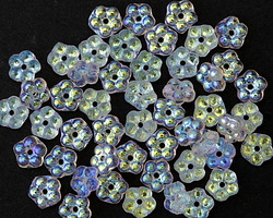 Czech Glass AB Crystal Bali Style Daisy Spacer 2x5mm