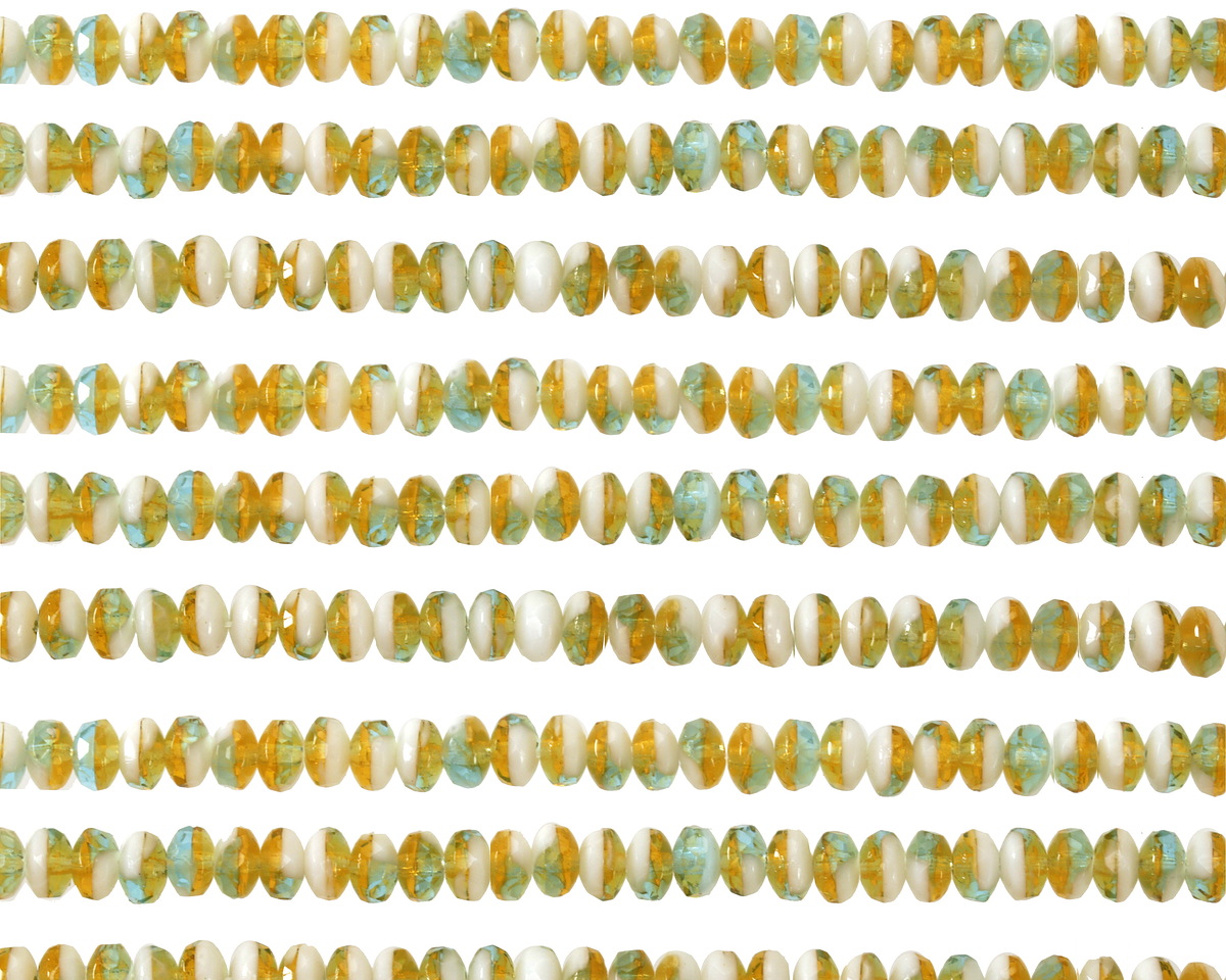 Czech Glass Sunny Coast Fire Polished Rondelle 2x3mm