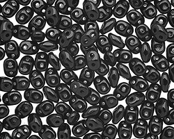 Jet SuperDuo 2x5mm Seed Bead