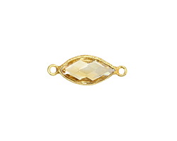 Citrine Faceted Horse Eye Link in Gold Vermeil 20x7-8mm