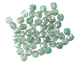 Czech Glass Mint w/ Mercury Fire Polished Round 4mm