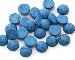 Matte Turquoise Resin Round Cabochon 8mm