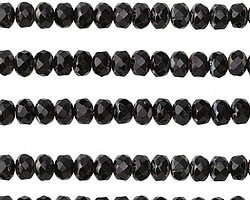 Czech Glass Jet Picasso Rondelle 3x5mm