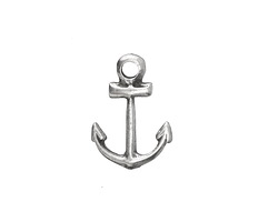 Mykonos Antique Silver (plated) Small Anchor Charm 13x19mm