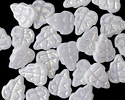 Czech Glass Snow Shimmer Leaves 11x9mm