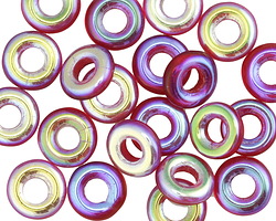 Czech Glass Strawberry AB Ring 9mm